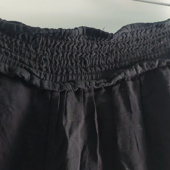 Aritzia Wilfred High Waisted Culotte Black Cropped wide leg pant M Elastic Waist - Picture 4 of 10